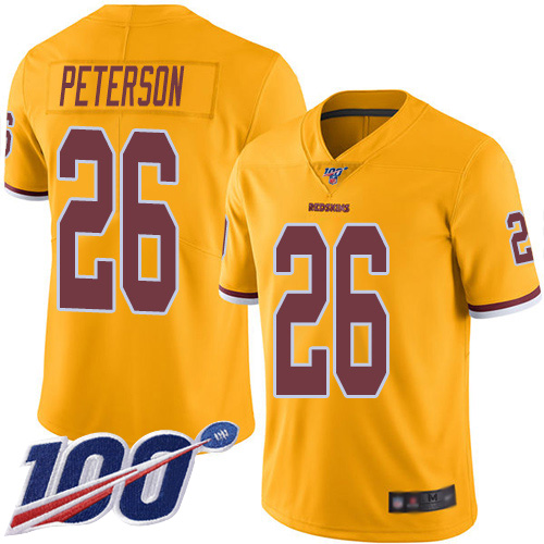 Washington Redskins Limited Gold Men Adrian Peterson Jersey NFL Football 26 100th Season Rush